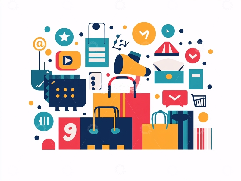 高清大图下载【趣麦麦图】扁平购物插画1