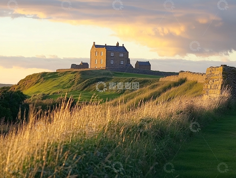 高清大图下载【趣麦麦图】古道夕阳