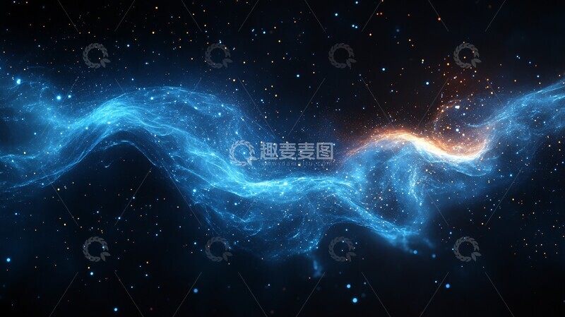 高清大图下载【趣麦麦图】深空蓝黑流光背景2