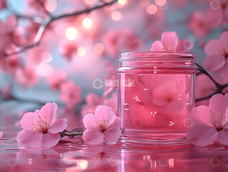 高清大图下载【趣麦麦图】桃花护肤品