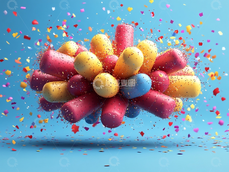 高清大图下载【趣麦麦图】飞溅的炮仗