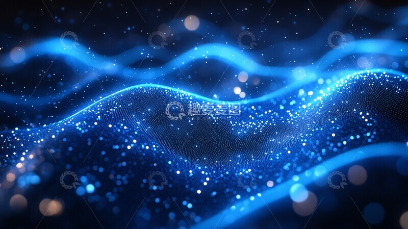 高清大图下载【趣麦麦图】蓝色点阵波纹1