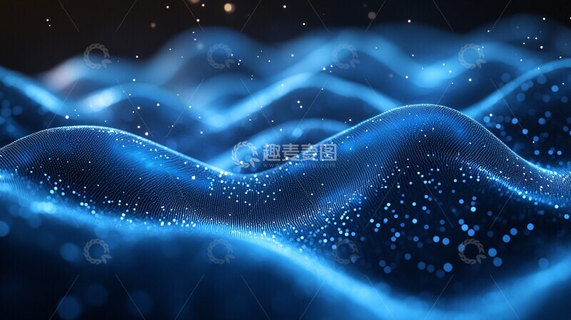高清大图下载【趣麦麦图】蓝色点阵波纹2