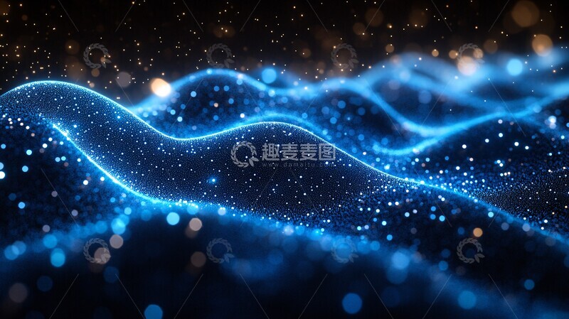 高清大图下载【趣麦麦图】蓝色点阵波纹3