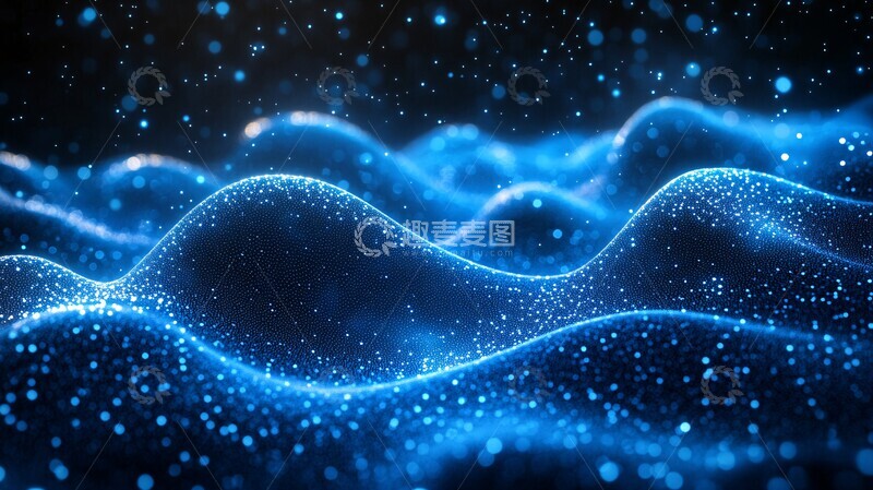 高清大图下载【趣麦麦图】蓝色点阵波纹
