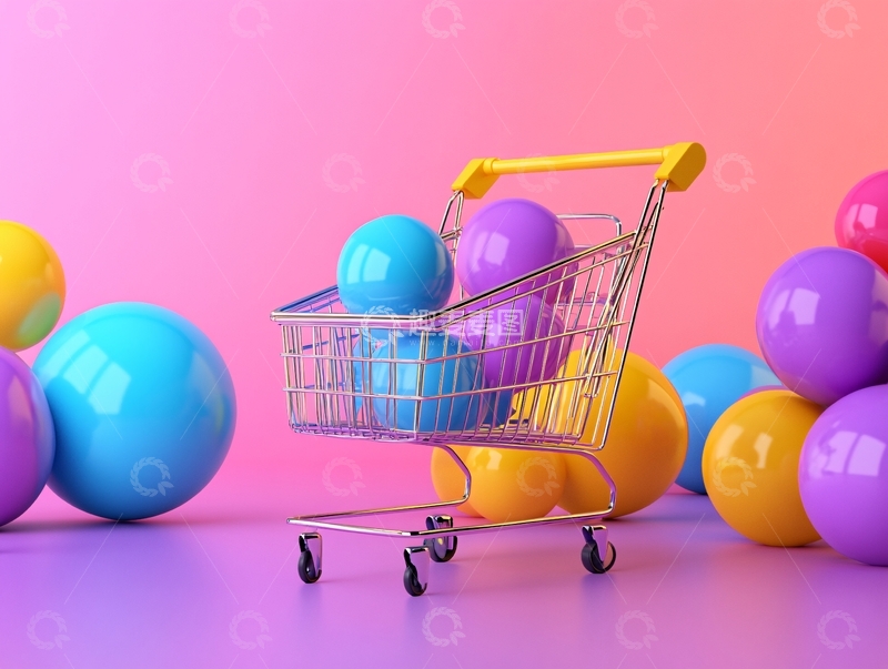 高清大图下载【趣麦麦图】购物车模型10