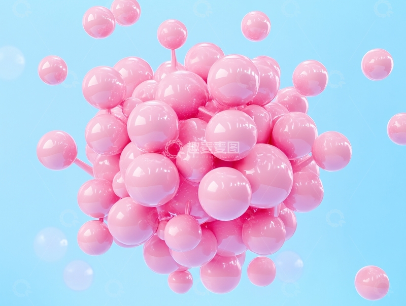 高清大图下载【趣麦麦图】粉色球体简约抽象背景2