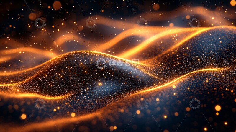 高清大图下载【趣麦麦图】-金色波纹设计1