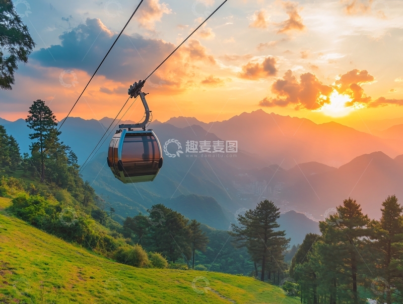 高清大图下载【趣麦麦图】日月坪索道