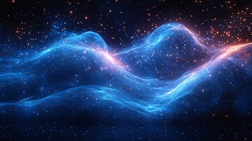 蓝色光波星空背景1