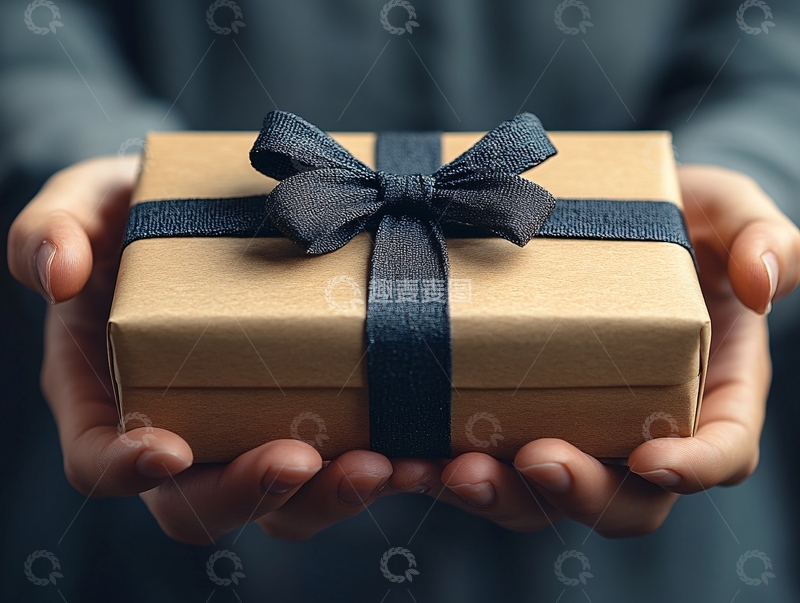 高清大图下载【趣麦麦图】双手托举的礼盒