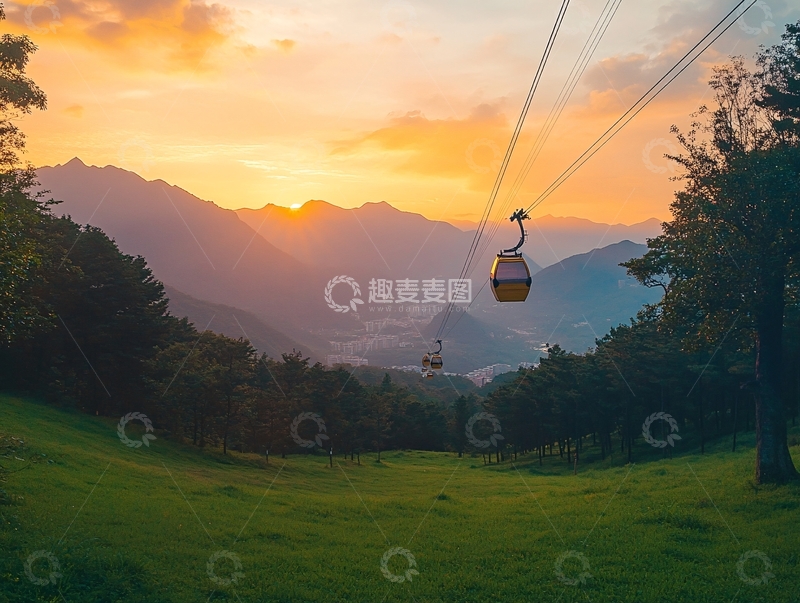 高清大图下载【趣麦麦图】唯美缆车