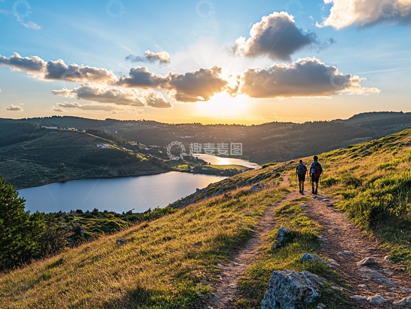 高清大图下载【趣麦麦图】仰天湖夕阳