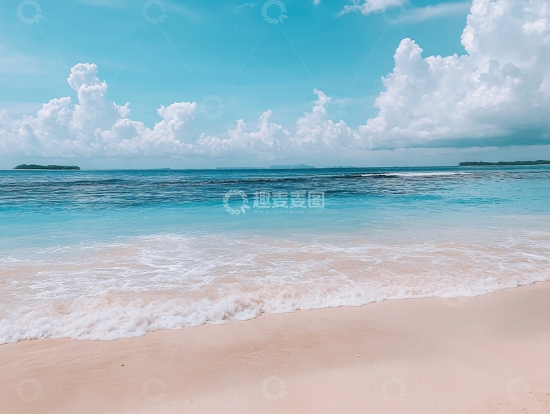 高清大图下载【趣麦麦图】粉色海滩