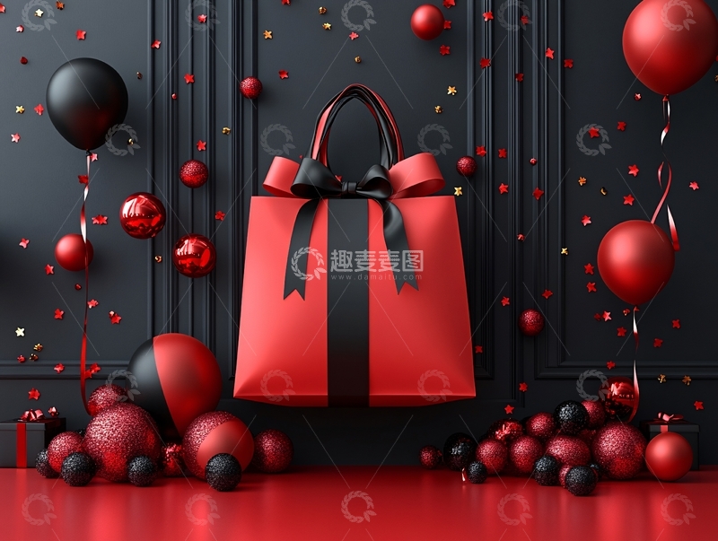 高清大图下载【趣麦麦图】新年红黑系