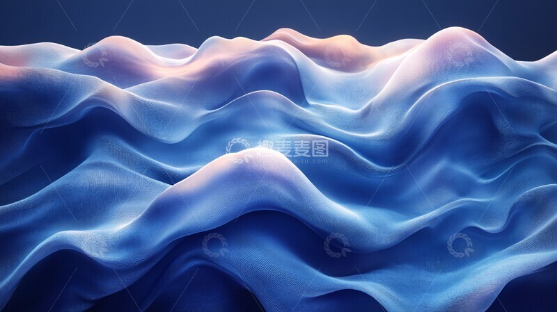 高清大图下载【趣麦麦图】蓝色波浪背景12
