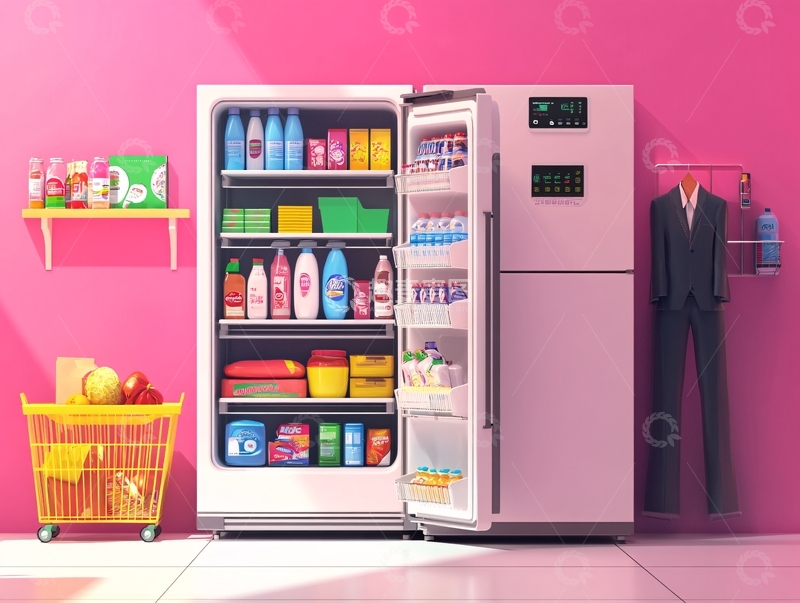 高清大图下载【趣麦麦图】冰箱贴插画