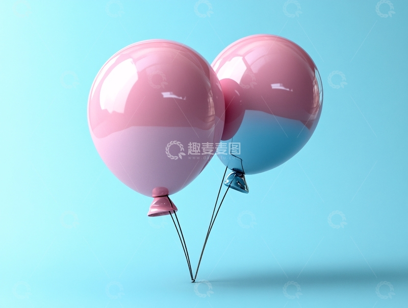 高清大图下载【趣麦麦图】蓝粉色气球1