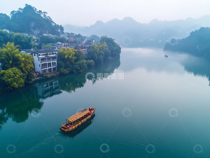 高清大图下载【趣麦麦图】清江之晨1