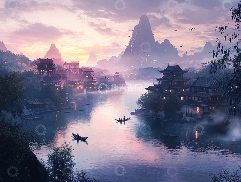 高清大图下载【趣麦麦图】古风山水场景32