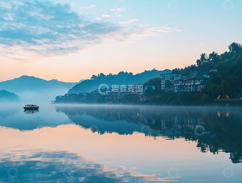 高清大图下载【趣麦麦图】沱江晨曦