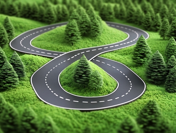 弯路弯道蜿蜒上坡