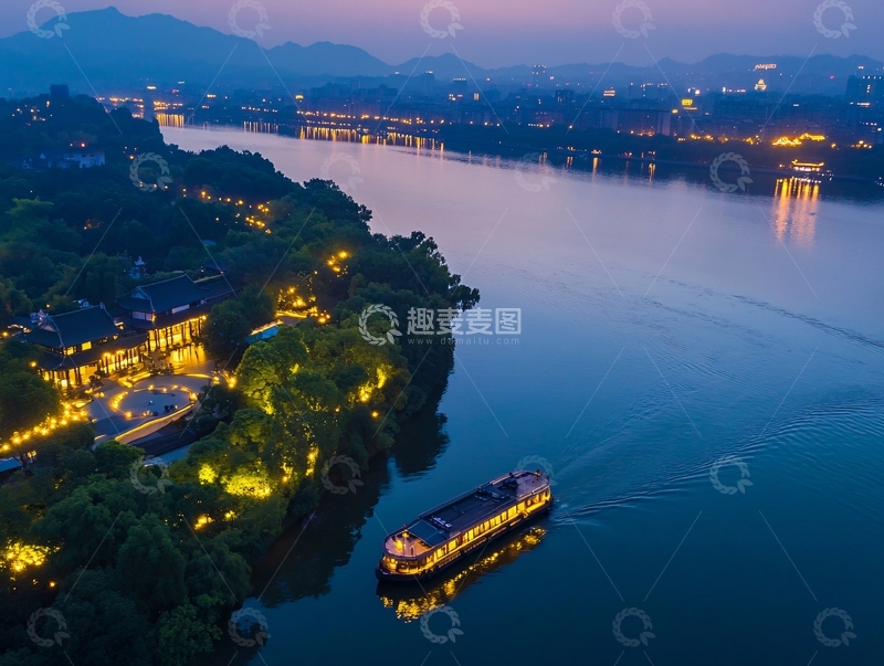 高清大图下载【趣麦麦图】苏堤航拍