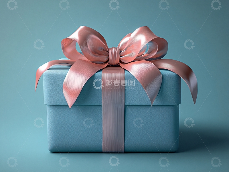 高清大图下载【趣麦麦图】蓝色礼物盒渲染