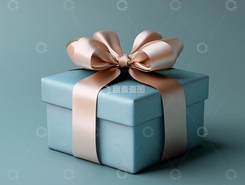 高清大图下载【趣麦麦图】-蓝色礼物盒庆祝设计