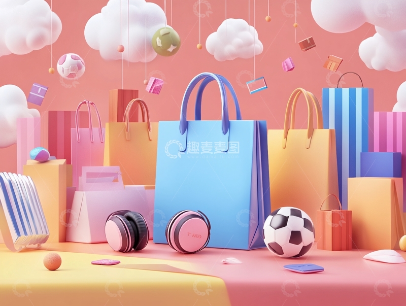 高清大图下载【趣麦麦图】全球购物节