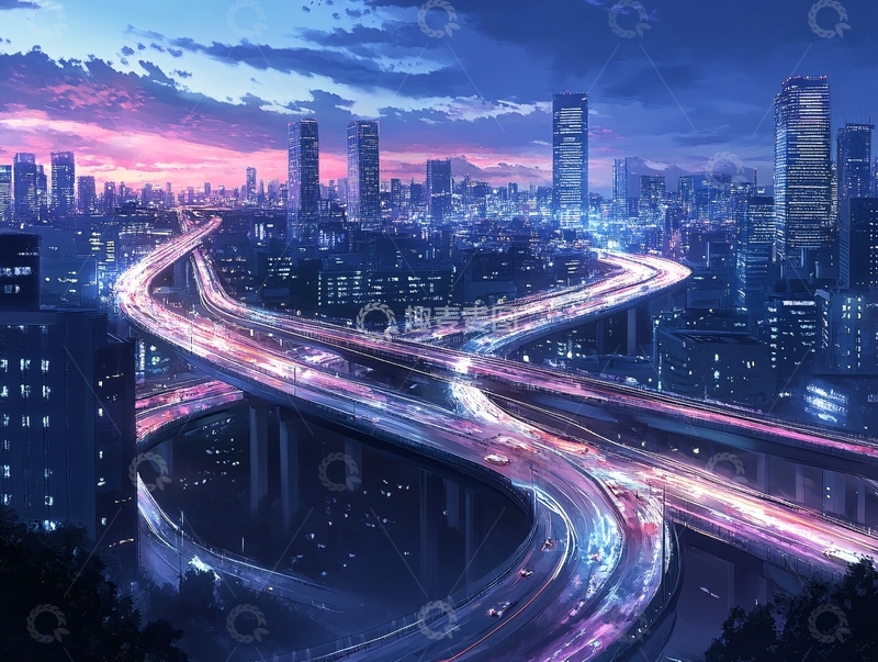高清大图下载【趣麦麦图】现代城市立体交通