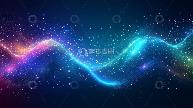 高清大图下载【趣麦麦图】蓝绿渐变曲线背景3
