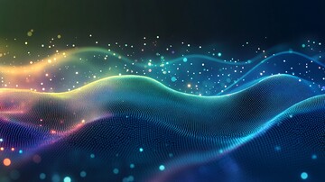 蓝绿渐变曲线背景1