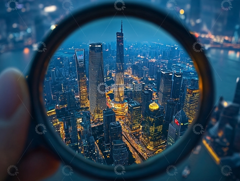 高清大图下载【趣麦麦图】反光镜中的高楼