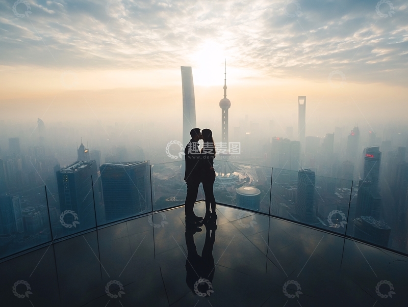 高清大图下载【趣麦麦图】陆家嘴日出