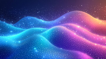 蓝绿渐变曲线背景