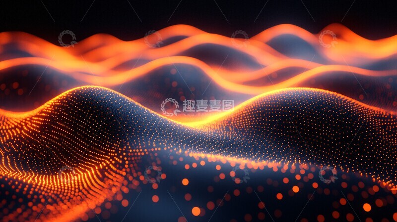 高清大图下载【趣麦麦图】橙光线条抽象图1