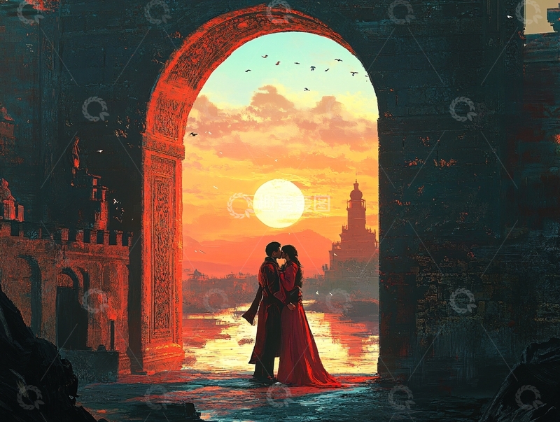 高清大图下载【趣麦麦图】拱门插画