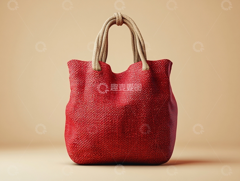 高清大图下载【趣麦麦图】红色鱼鳞纹手提包