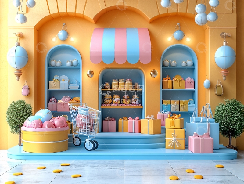 高清大图下载【趣麦麦图】糖果店内景
