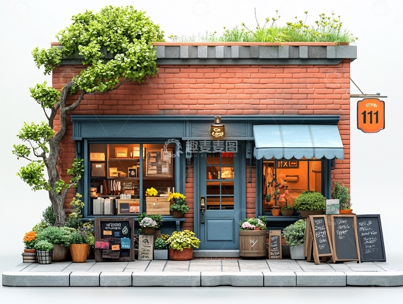 高清大图下载【趣麦麦图】林间店铺