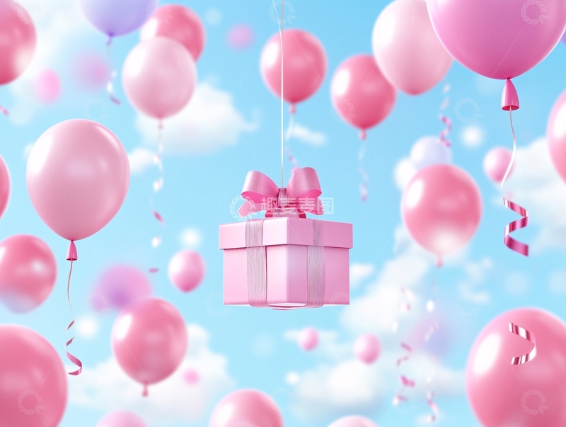 高清大图下载【趣麦麦图】气球礼包礼盒3