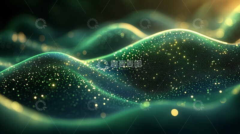 高清大图下载【趣麦麦图】绿色科技波点图1