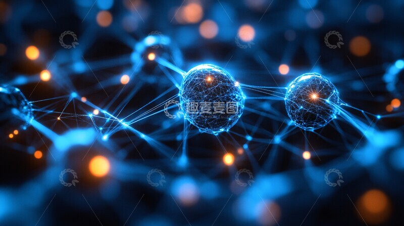 高清大图下载【趣麦麦图】节点光连接节点连接科技2