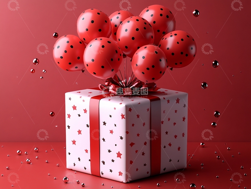 高清大图下载【趣麦麦图】气球礼包礼盒5