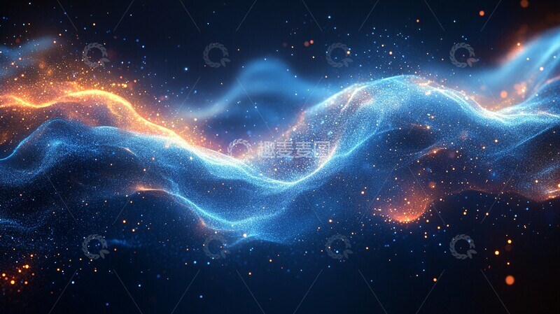 高清大图下载【趣麦麦图】-蓝色光影线条2