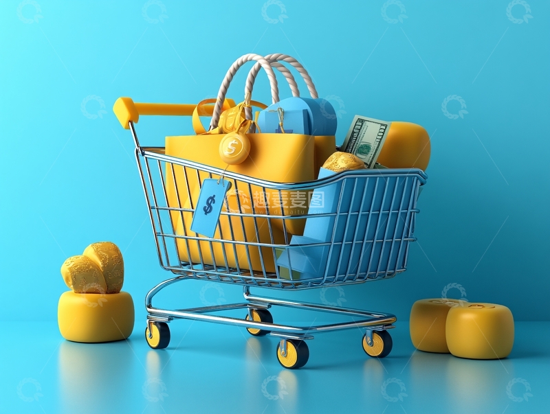 高清大图下载【趣麦麦图】购物车模型16