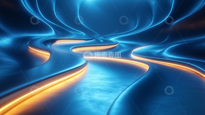 高清大图下载【趣麦麦图】曲光线抽象背景3