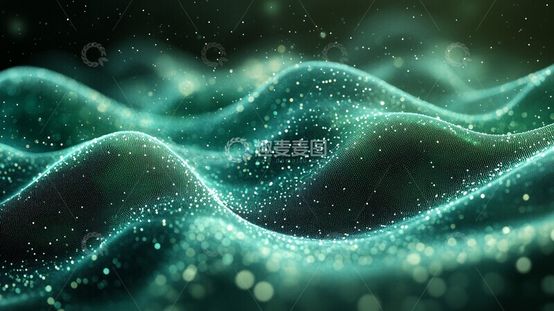 高清大图下载【趣麦麦图】绿色科技波点图2