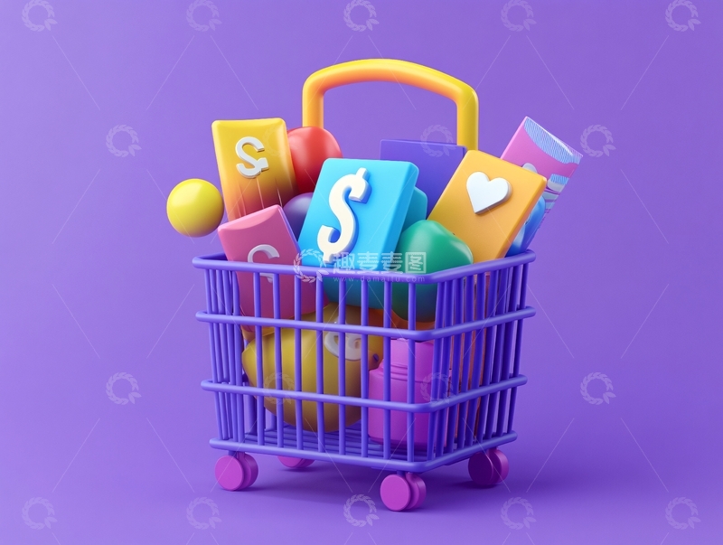 高清大图下载【趣麦麦图】购物车模型17